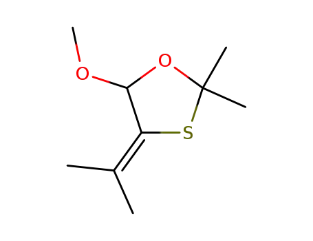 Molecular Structure of 74966-53-3 (4-Isopropylidene-5-methoxy-2,2-dimethyl-[1,3]oxathiolane)