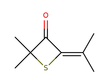 Molecular Structure of 74966-50-0 (4,4-dimethyl-2-(2-propylidene)-3-thietanone)
