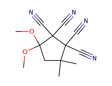 Molecular Structure of 76430-13-2 (2,2,3,3-tetracyano-4,4-dimethylcyclopentanone dimethyl acetal)