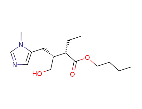 Molecular Structure of 92598-80-6 ((2S,3R)-2-Ethyl-3-hydroxymethyl-4-(3-methyl-3H-imidazol-4-yl)-butyric acid butyl ester)