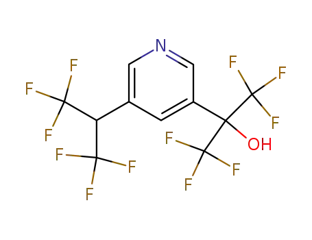 Molecular Structure of 108440-27-3 (3-(1-hydroxy-1-trifluoromethyl-2,2,2-trifluoroethyl)-5-(1H-1-trifluoromethyl-2,2,2-trifluoroethyl)-pyridine)
