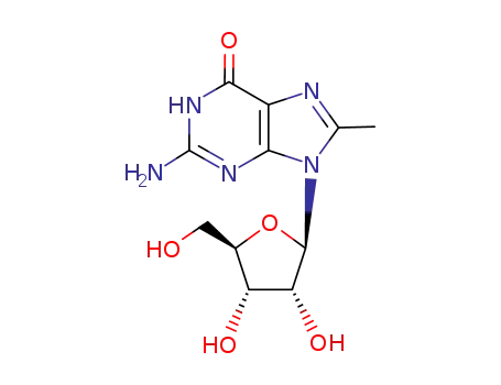 Molecular Structure of 36799-17-4 (Guanosine, 8-methyl-)