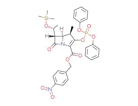 Molecular Structure of 161692-28-0 ((4R,5R,6S,8R)-p-nitrobenzyl-3-(diphenylphosphoryloxy)-4-methyl-6-(1-(trimethylsilyloxy)ethyl)-7-oxo-1-azabicyclo<3.2.0>hept-2-ene-2-carboxylate)