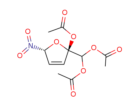 Molecular Structure of 75631-81-1 ([2-(acetyloxy)-5-nitro-2,5-dihydrofuran-2-yl]methanediyl diacetate)
