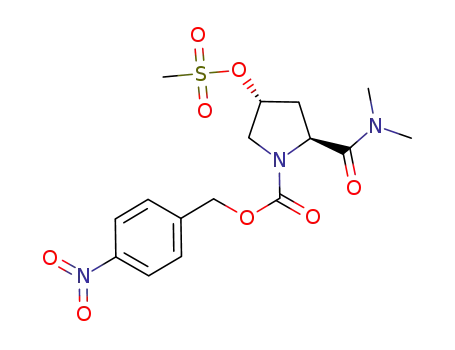 Molecular Structure of 130625-70-6 ((2S,4R)-2-dimethylaminocarbonyl-4-mesyloxy-1-p-nitrobenzyloxycarbonylpyrrolidine)