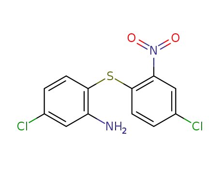 Molecular Structure of 104115-87-9 (5-CHLORO-2-(4-CHLORO-2-NITRO-PHENYLSULFANYL)-PHENYLAMINE)