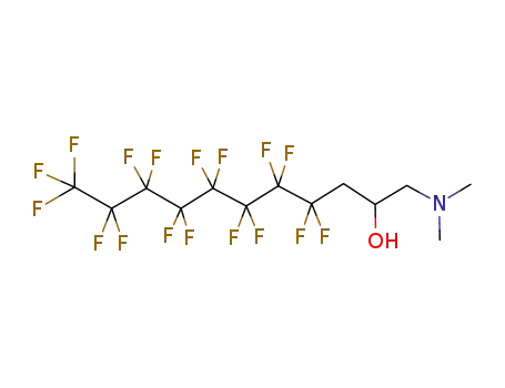 Molecular Structure of 80233-99-4 (dimethyl(2-hydroxy-4,4,5,5,6,6,7,7,8,8,9,9,10,10,11,11,11-heptadecafluoroundecyl)amine)