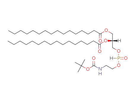 Molecular Structure of 119184-85-9 (1,2-dipalmitoyl-sn-glycero-3-H-phosphono-N-(tert-butoxycarbonyl)ethanolamine)