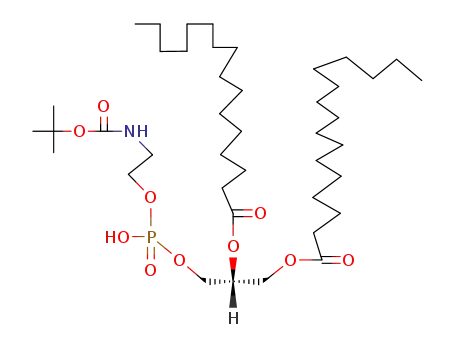Molecular Structure of 57818-60-7 (hexadecanoic acid 3-<((2-((tert-butoxycarbonyl)amino)ethoxy)hydroxyphosphoryl)oxy>-2-(hexadecanoyloxy)propyl ester)