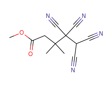 Molecular Structure of 76430-18-7 (methyl 3,3-dimethyl-4,4,5,5-tetracyanopentanoate)