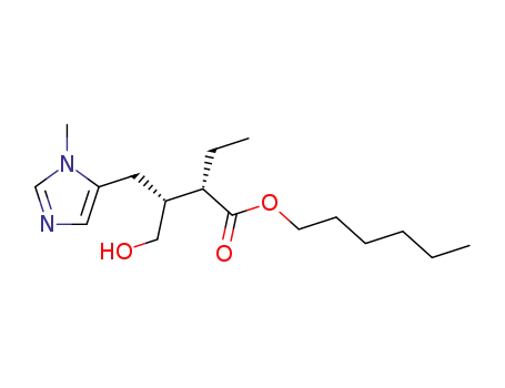 Molecular Structure of 96914-11-3 ((2S,3R)-2-Ethyl-3-hydroxymethyl-4-(3-methyl-3H-imidazol-4-yl)-butyric acid hexyl ester)