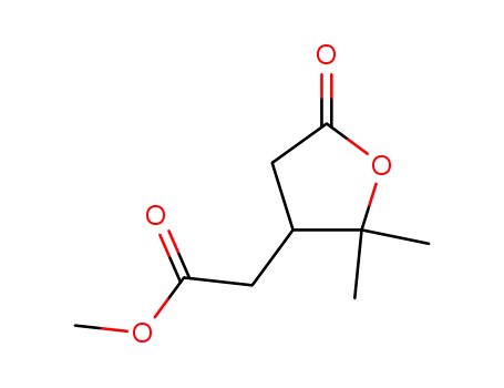Molecular Structure of 38306-10-4 (methyl 2-(2,2-dimethyl-5-oxotetrahydrofuran-3-yl)acetate)