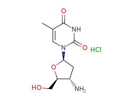 Molecular Structure of 99004-90-7 (3'-amino-3'-deoxythymidine hydrochloride)