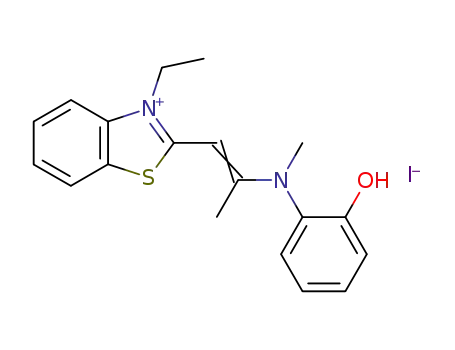 3-ethyl-2-[2-(2-hydroxy-<i>N</i>-methyl-anilino)-propenyl]-benzothiazolium; iodide