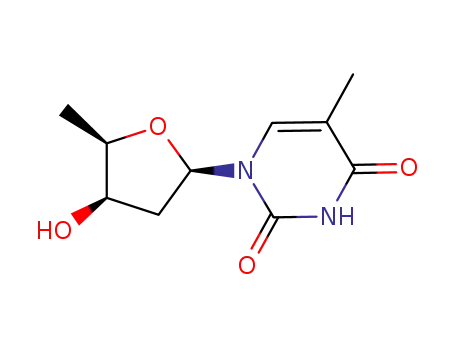 Molecular Structure of 118778-33-9 (1-(2,5-dideoxy-β-D-threo-pentofuranosyl)thymine)