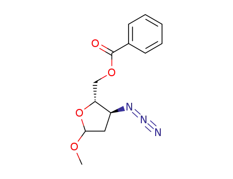 Molecular Structure of 362505-23-5 (Methyl 5-O-benzoyl-3-azido-2,3-dideoxy-D-ribofuranoside)