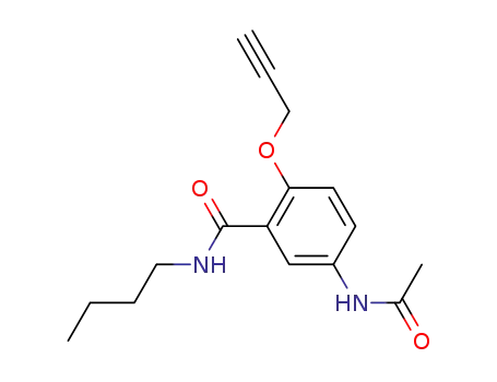 Molecular Structure of 6382-58-7 (Benzamide, 5-(acetylamino)-N-butyl-2-(2-propynyloxy)-)