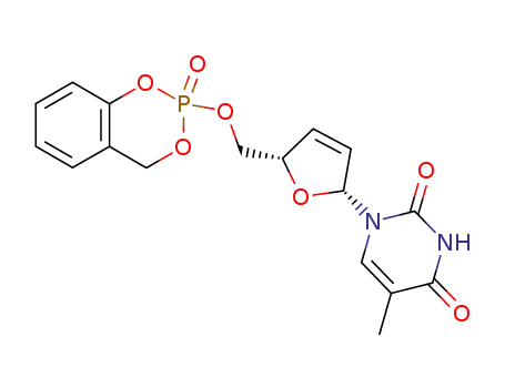 Thymidine,
2',3'-didehydro-3'-deoxy-5'-O-(2-oxido-4H-1,3,2-benzodioxaphosphorin
-2-yl)-