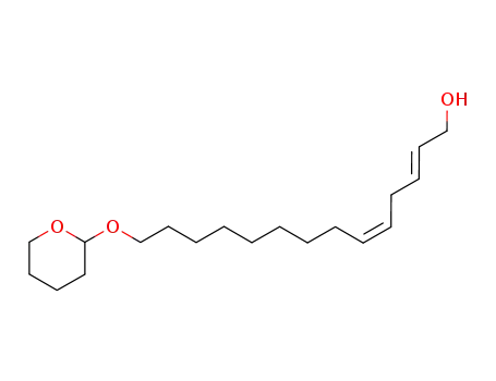 Molecular Structure of 116194-91-3 (2,5-Tetradecadien-1-ol, 14-[(tetrahydro-2H-pyran-2-yl)oxy]-, (E,Z)-)