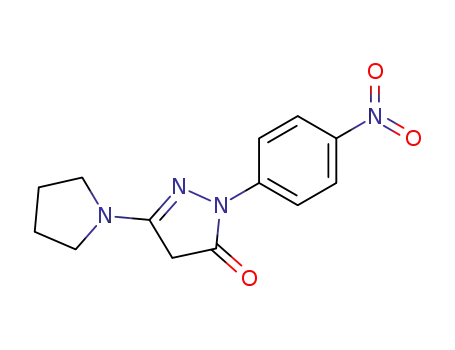 Molecular Structure of 30818-17-8 (1-(4-Nitrophenyl)-3-pyrrolidino-2-pyrazolin-5-one)