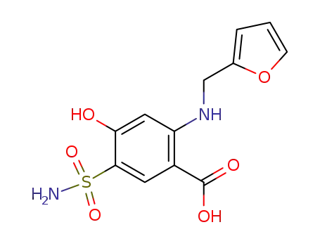 Molecular Structure of 133989-65-8 (4-hydroxy-N-furfuryl-5-sulfamoylanthranilic acid)
