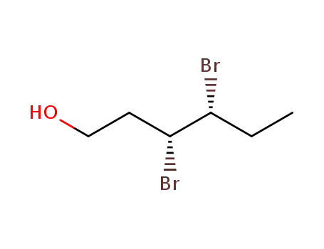 Molecular Structure of 78076-11-6 ((3R,4R)-3,4-Dibromo-hexan-1-ol)