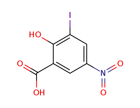 Molecular Structure of 861565-06-2 (2-hydroxy-3-iodo-5-nitro-benzoic acid)