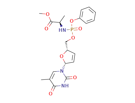 2',3'-didehydro-3'-deoxythymidine 5'-(phenyl methoxyalaninyl phosphate)