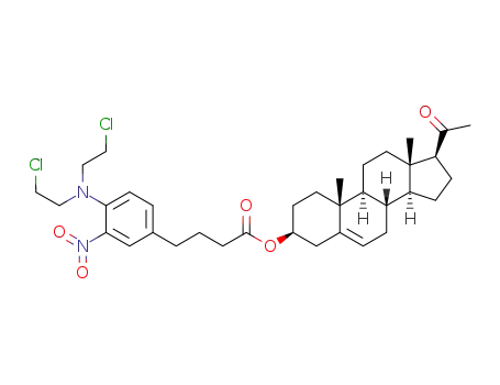 Molecular Structure of 1165715-39-8 ((3β)-3-hydroxypregn-5-en-20-one 4-{4-[di(2-chloroethyl)amino]-3-nitro-phenyl}butyrate)