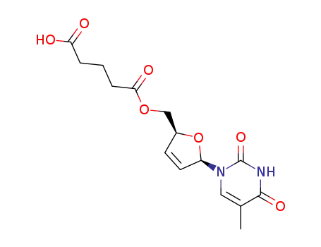Molecular Structure of 152336-79-3 (Thymidine, 2',3'-didehydro-3'-deoxy-, 5'-(hydrogen pentanedioate))