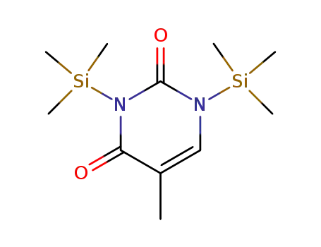 Molecular Structure of 3444-09-5 ((5-METHYL-1,3-BIS-TRIMETHYLSILYL)-2,4-(1H,3H-PYRIMIDINEDIONE))