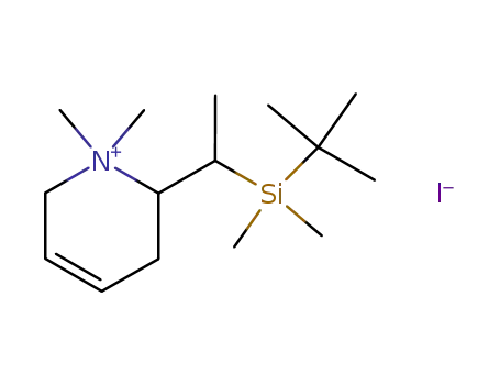 Molecular Structure of 83862-25-3 (2-[1-(tert-Butyl-dimethyl-silanyl)-ethyl]-1,1-dimethyl-1,2,3,6-tetrahydro-pyridinium; iodide)