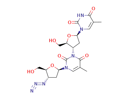 Molecular Structure of 148665-49-0 (3'-N''-(3'''-azido-3'''-deoxythymid-3''-yl)-3'-deoxythymidine)