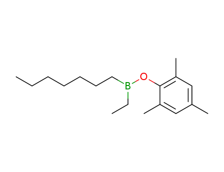 Molecular Structure of 87115-60-4 (Borinic acid, ethylheptyl-, 2,4,6-trimethylphenyl ester)