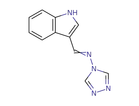 Molecular Structure of 35554-74-6 (N-(1H-indol-3-ylmethylene)-N-(4H-1,2,4-triazol-4-yl)amine)
