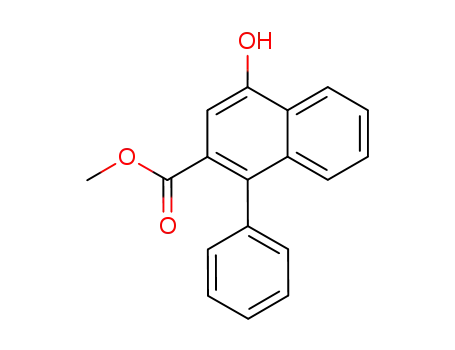 Molecular Structure of 78250-29-0 (2-Naphthalenecarboxylic acid, 4-hydroxy-1-phenyl-, methyl ester)