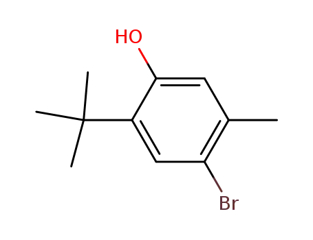 Molecular Structure of 51345-97-2 (4-Bromo-2-tert-butyl-5-methyl-phenol)