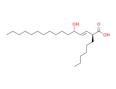 3-Hexadecenoic acid, 2-hexyl-5-hydroxy-, (2S,3E,5S)-