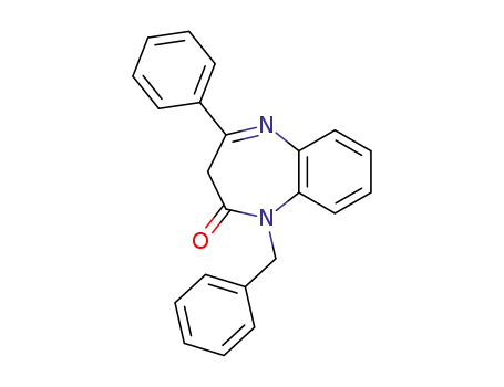 Molecular Structure of 58876-62-3 (2H-1,5-Benzodiazepin-2-one, 1,3-dihydro-4-phenyl-1-(phenylmethyl)-)