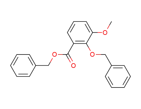 Molecular Structure of 210706-41-5 (2-Benzyloxy-3-methoxy-benzoic acid benzyl ester)