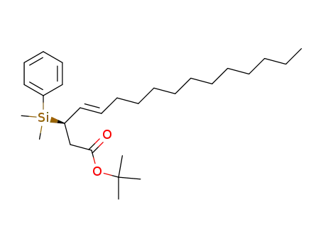 Molecular Structure of 214683-64-4 ((E)-(R)-3-(Dimethyl-phenyl-silanyl)-hexadec-4-enoic acid tert-butyl ester)