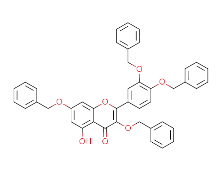 Molecular Structure of 1486-63-1 (4H-1-Benzopyran-4-one,
2-[3,4-bis(phenylmethoxy)phenyl]-5-hydroxy-3,7-bis(phenylmethoxy)-)