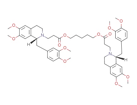 Molecular Structure of 64228-84-8 (2(1H)-ISOQUINOLINEPROPANOIC ACID,1-[(3,4-DIMETHOXYPHENYL)METHYL]-3,4-DIHYDRO-6,7-DIMETHOXY-, 1,5-PENTANEDIYL ESTER, (R*,R*)-(-)-, ETHANEDIOATE)