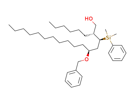 Molecular Structure of 214683-74-6 ((2R,3S,5S)-5-Benzyloxy-3-(dimethyl-phenyl-silanyl)-2-hexyl-hexadecan-1-ol)