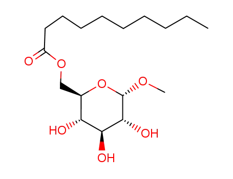 Molecular Structure of 94711-02-1 (6-O-decanoyl-methyl-α-D-glucopyranoside)