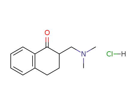 Molecular Structure of 5166-71-2 (2-[(dimethylamino)methyl]-3,4-dihydronaphthalen-1(2H)-one hydrochloride (1:1))