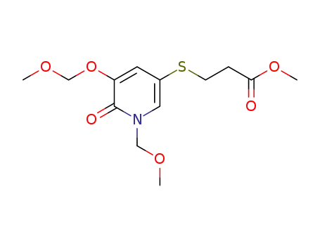 Molecular Structure of 1417710-45-2 (methyl 3-{[5-(methoxymethoxy)-1-(methoxymethyl)-6-oxo-1,6-dihydropyridin-3-yl]sulfanyl}propanoate)