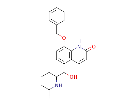 Molecular Structure of 64028-40-6 (2(1H)-Quinolinone,
5-[1-hydroxy-2-[(1-methylethyl)amino]butyl]-8-(phenylmethoxy)-)