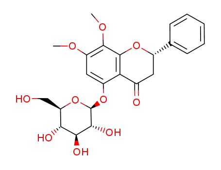 Molecular Structure of 113963-37-4 (4H-1-Benzopyran-4-one, 5-(b-D-glucopyranosyloxy)-2,3-dihydro-7,8-dimethoxy-2-phenyl-,(2S)-)