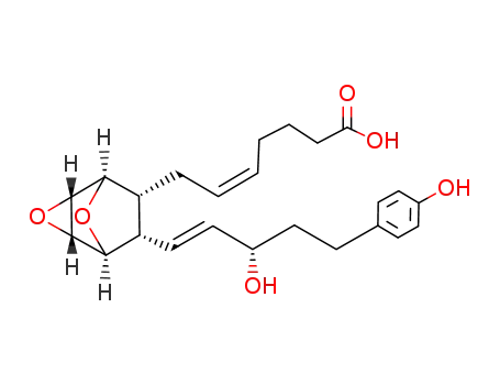 Molecular Structure of 113704-34-0 (7-(5,6-epoxy-3-(3-hydroxy-5-(4-hydroxyphenyl)-1-pentenyl)-7-oxabicyclo(2.2.1)hept-2-yl)-5-heptenoic acid)